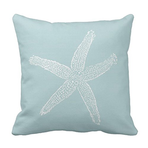 Emvency Seafoam Ocean Starfish Velvet Throw Pillow Cover 18x18 Inch