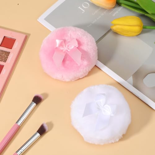Xyembu 2-Pack Large Body Powder Puff 3.5 Inch Soft Velour Dusting Puff