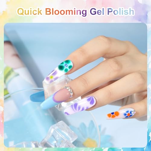 VIVAALI Professional Blooming Gel Nail Polish - 15ml UV/LED Clear Watercolor Effect