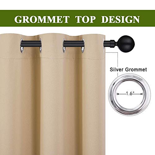 NICETOWN Blackout Sliding Door Curtains, 70x95 inches, Biscotti Beige