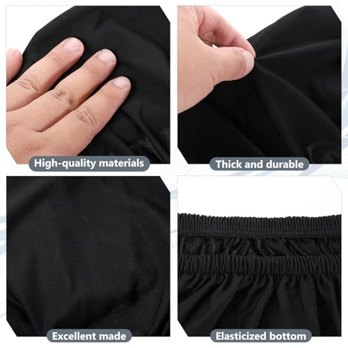 Black 2-Pack Toilet Tank Cover with Elastic Bottom - Bathroom Decor Accessory