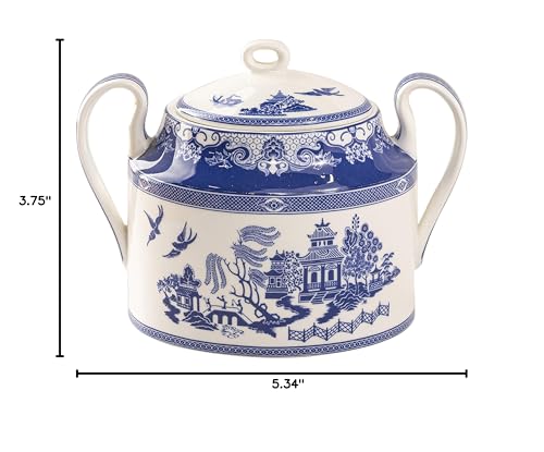 Grace Teaware Bone China Blue Willow Sugar And Creamer Set (2-Piece Set)