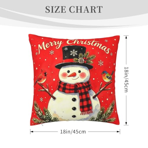 Yellow Christmas Throw Pillow Cover 18x18 Inches Decorative Cushion Case