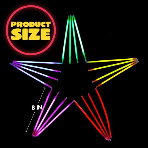 JOYIN 1000 Pcs 8" Glow Sticks Party Favors - Neon Glow in the Dark