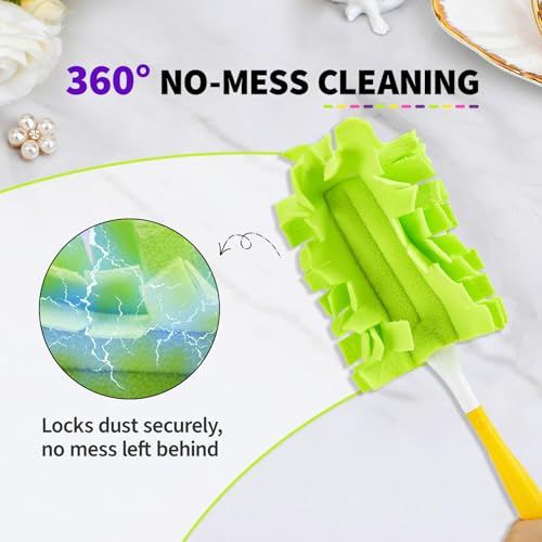 8-Pack Reusable Microfiber Duster Refills Compatible with Swiffer Handles