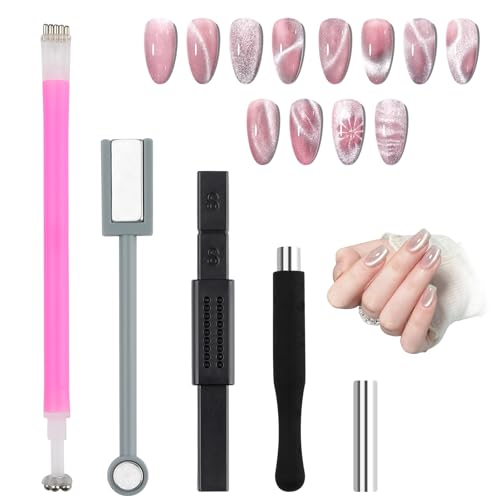 Sopoloray 5Pcs Cat Eye Nail Magnet Set for Gel Polish Art