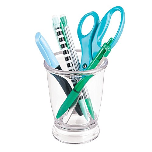 iDesign Franklin Bathroom Tumbler and Toothbrush Holder, Clear, 1-Pack