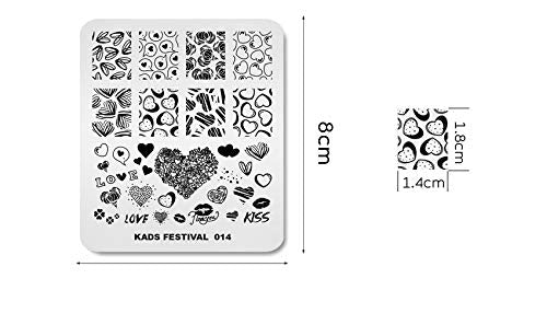 KADS Valentine's Day Nail Art Stamping Plate Love Heart FE014