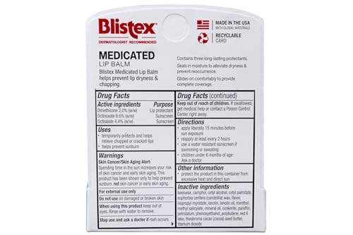 Blistex Medicated Lip Balm, SPF 15, 0.15 Ounce