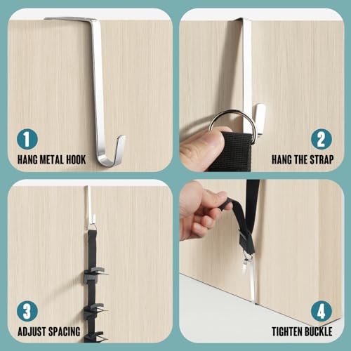 KOEVSU 2-Pack Hat Organizer for Baseball Caps - Over-the-Door Hat Rack