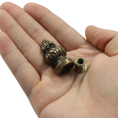 Antique Brass Lamp Finial - Dual-Thread for 3/8" & 1/4-27