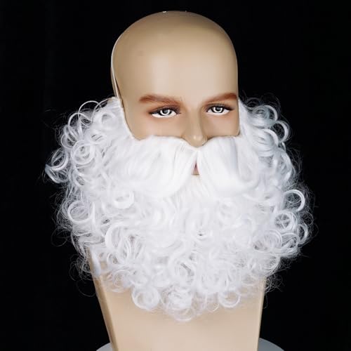 FILMIA Adult White Costume Beard with Elastic Band for Santa and Cosplay