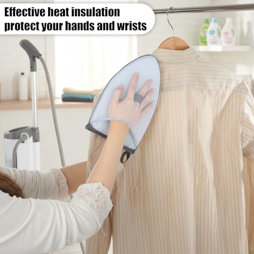 Ezymivs Heat-Resistant Garment Steamer Glove with Finger Loop, Anti Steam Protective Mitt