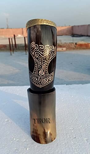 Viking Drinking Horn Mug 9-12 Inch Rustic Gift for Beer Wine Men