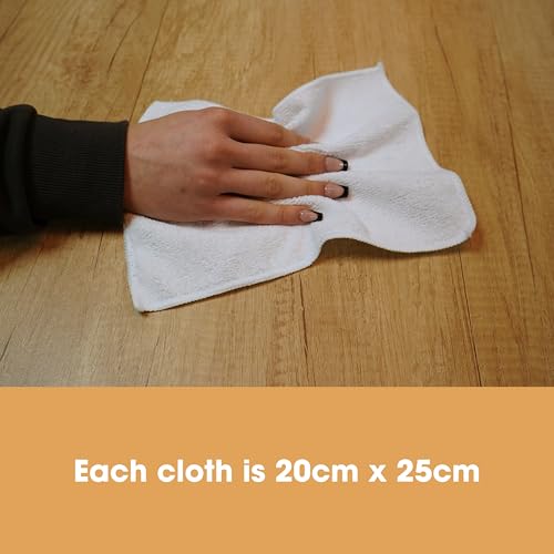 Furniture Clinic Microfiber Cleaning Cloths - White, Pack of 4 - Reusable & Absorbent