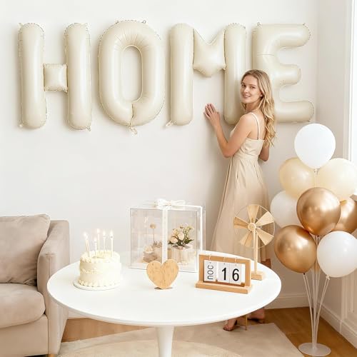 Beige HOME Letter Balloon Set - 40 Inch Foil Party Decor
