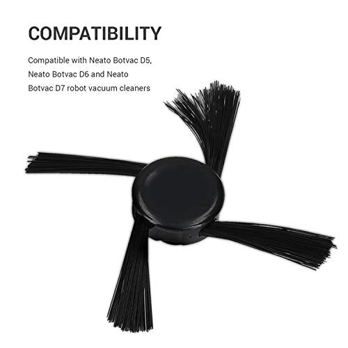 kwmobile Replacement Side Brushes for Neato Botvac D5/D6/D7 - 3-Pack