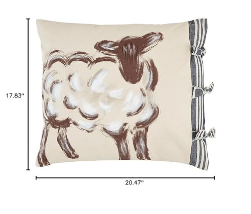 Mud Pie Sheep Painted Pillow