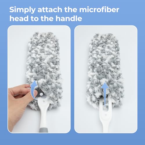 Microfiber Duster with Washable Head - 2 Pack for Home Cleaning