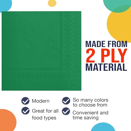 Emerald Green Luncheon Napkins - 50 Disposable Paper Napkins