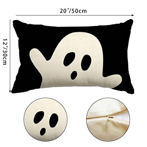 Halloween Ghost Pillow Cover 12x20 for Indoor & Outdoor Decor