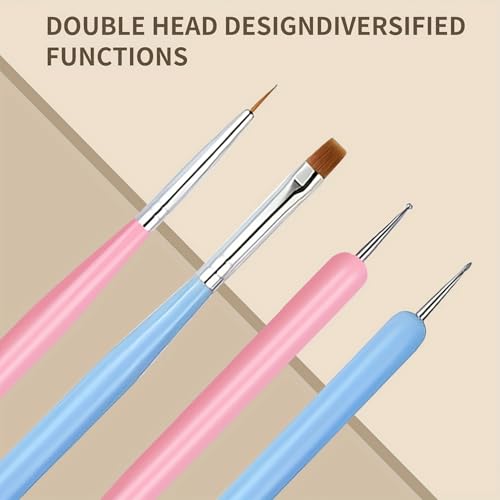 6-Piece Professional Nail Art Brush Set and Dotting Tool Kit