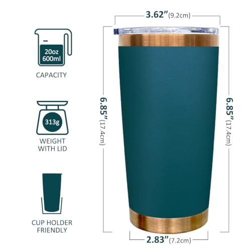 20 oz Insulated Stainless Steel Tumbler with Lid - Denim Blue - Pack of 1