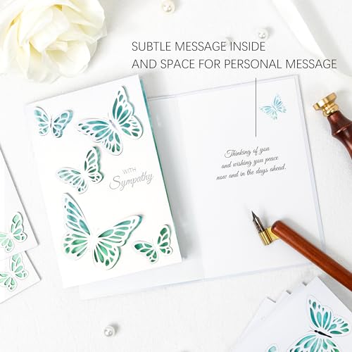 Crisky 2-Pack Sympathy Cards with Envelopes & 3D Butterflies