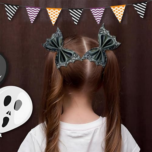 Halloween Bat Wing Hair Bows 4PCS Glitter Hair Clips for Kids Girls