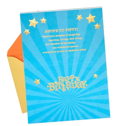 Hallmark 50th Birthday Card - Gold Foil Milestone Greeting Card