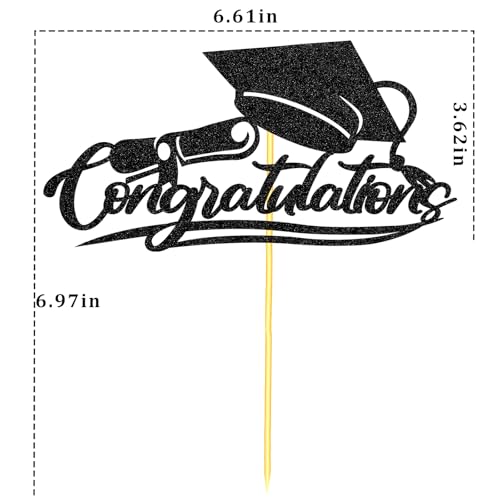 Elegant Graduation Cake Topper 2026 with Cap & Diploma