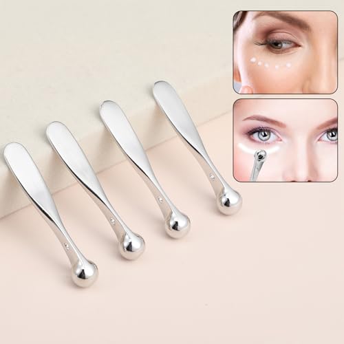 Ymapinc 4-Pack Metal Eye Cream Applicator Tool, Dual Head Facial Roller