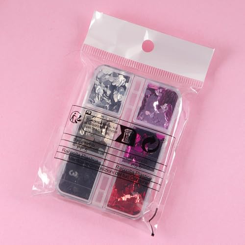 SeBneny Valentine Heart Chunky Glitter Holographic Nail Sequins