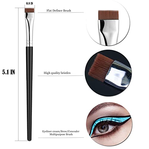 JASSINS 3-Piece Fine Angled Eyeliner Brush Set for Precise Eye Makeup