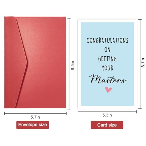 Funny Masters Degree Graduation Card with Red Envelope - Gevinna