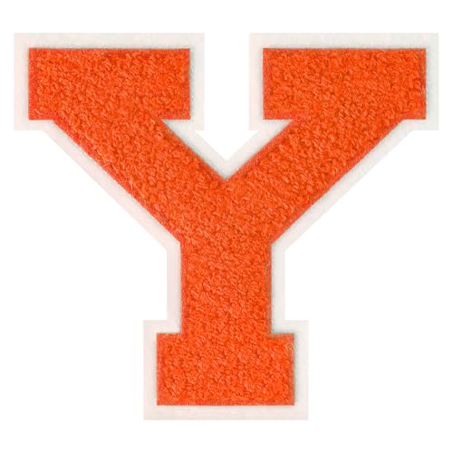 4.5" Orange Chenille Letter Patch Y - Iron-On Varsity Applique
