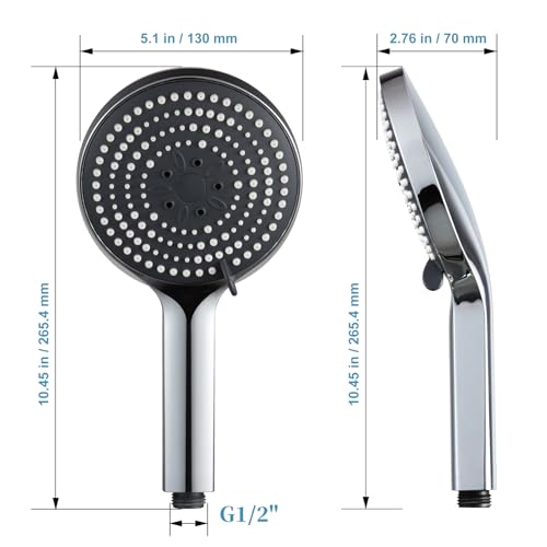 OFFO 6-Mode Handheld Shower Head - High Pressure & Chrome Finish