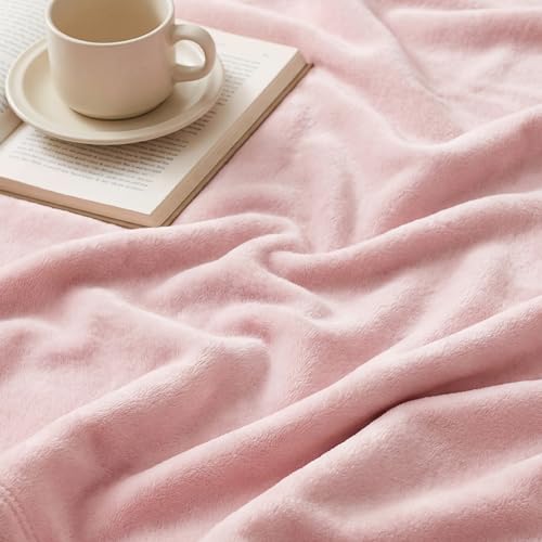 Bedsure Queen Fleece Blanket, Soft Lightweight Plush Bedding, Cherry Blossom Pink