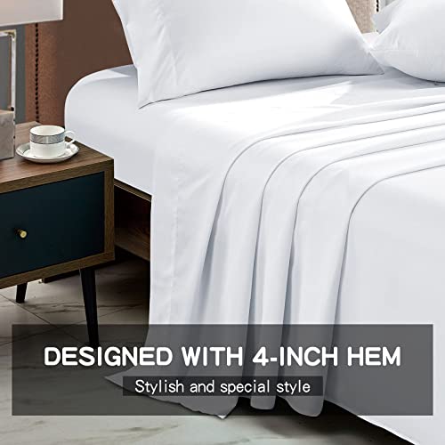 FreshCulture Twin Flat Sheet - Ultra Soft Microfiber, White