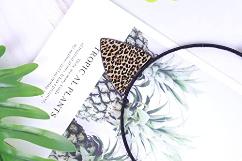 Leopard Cat Ears Headband Handcrafted Cute Hair Accessory for Costumes