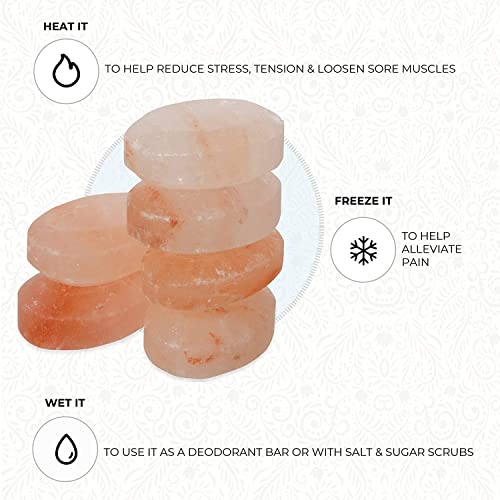Pink Himalayan Salt Massage Stone - Hand-Carved Flat Oval Spa Tool