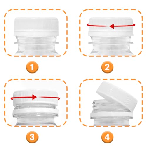 12oz Reusable Plastic Juice Bottles with Leak-Proof Lids - Pack of 6