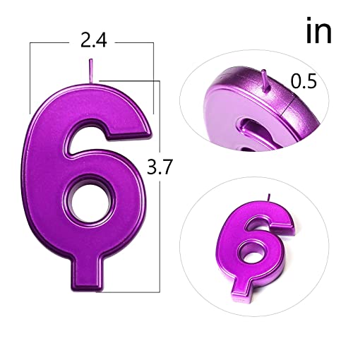 Purple Number 0 Birthday Candle - 3.7in Cake Topper for Kids & Celebrations