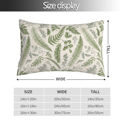 Wansin Modern Leaves Throw Pillow Cover, 14x20 Inch Decorative Case