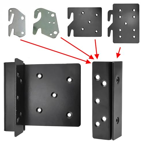 Heavy-Duty Black Frame Column Brackets - 2PCS Double-Hook Design for Bed Frame Reinforcement