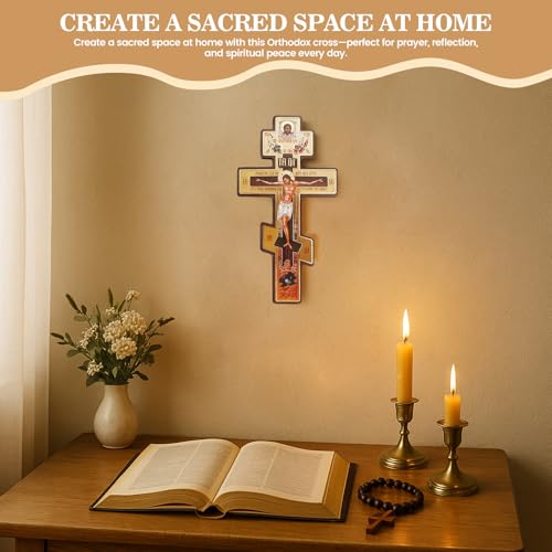 Orthodox Wall Cross - Russian Christian Crucifix for Home Decor