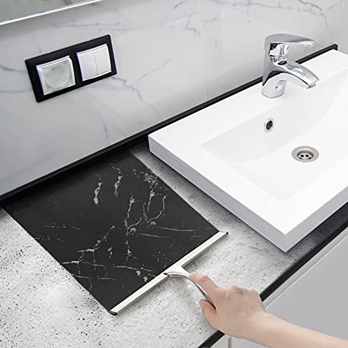HIWARE 10-Inch Stainless Steel Shower Squeegee for Glass and Bathroom