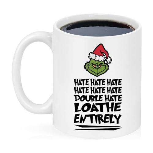 Grinch Christmas Mug with Dr. Seuss Quotes - 11oz Ceramic Coffee & Tea Cup