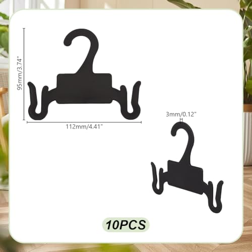 10Pcs Black Plastic Sandal Hangers - Durable Shoe Hooks for Flip Flops