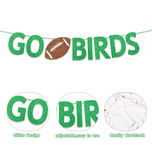Go Birds Football Banner - Game Day Decorations for Parties